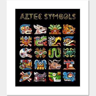 Aztec Symbols Posters and Art